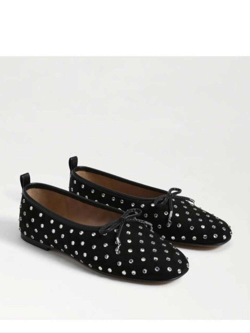 Sam Edelman New NIB Ari Studded Black Suede Rhinestone Ballet Flats 9.5